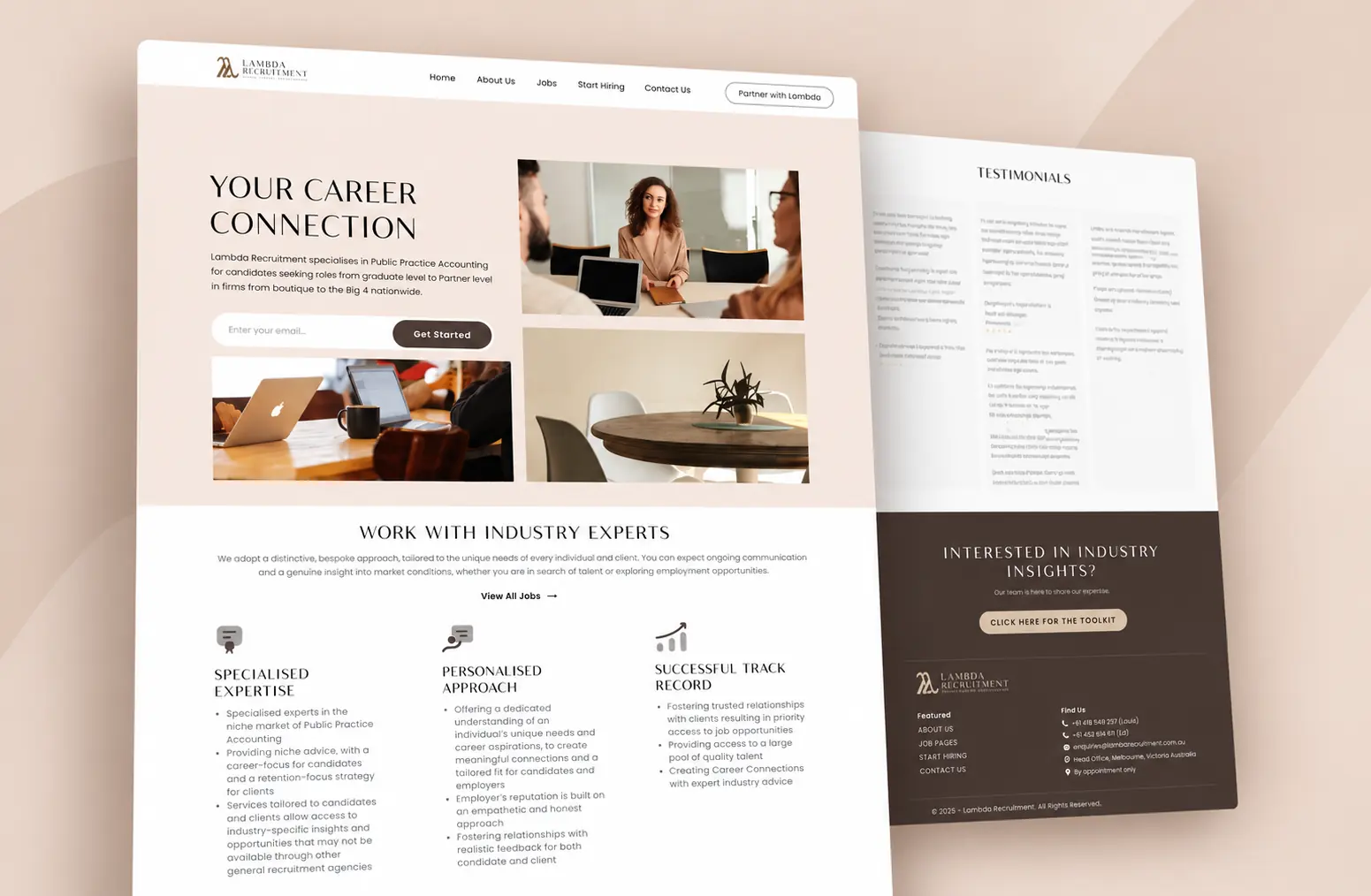 Lambda Recruitment website — your career connection, specialising in public practice accounting from graduate to partner level
